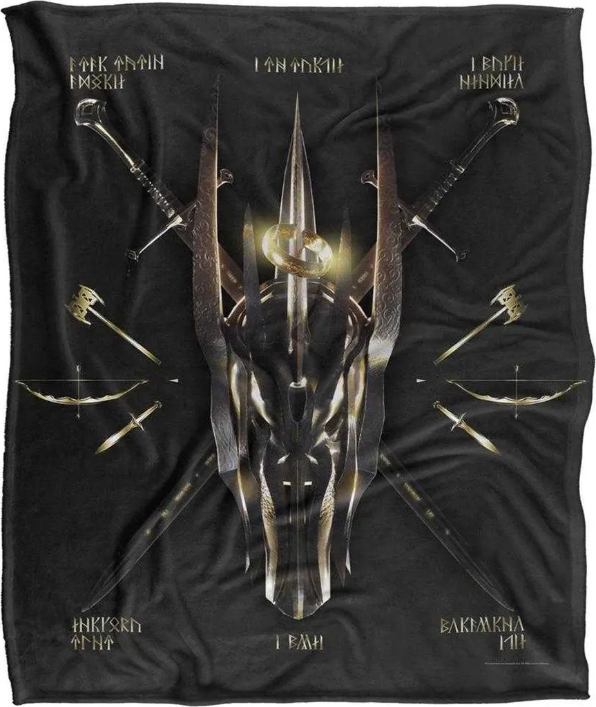 Lord Of The Rings Couverture Runique TV23854 Noir Soyeuse Taille Unique