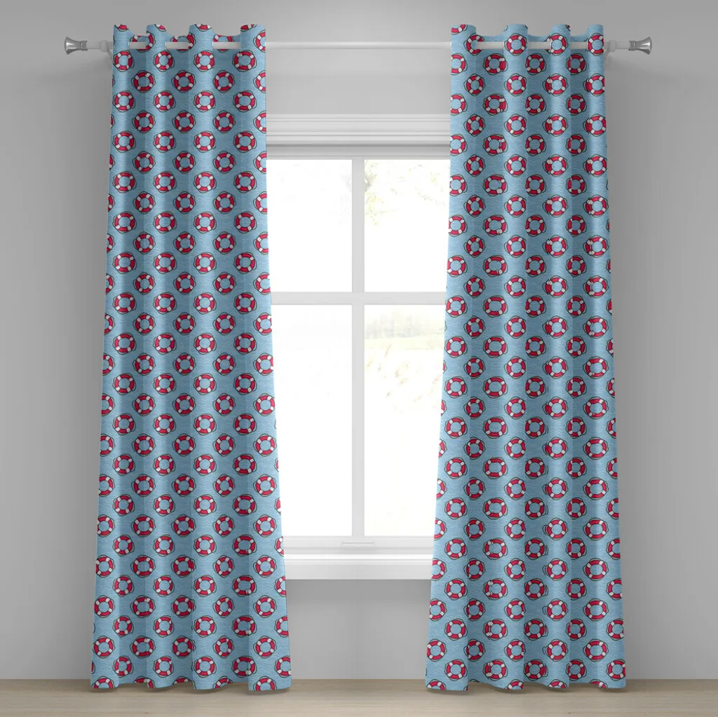 Paire de Rideaux Décoratifs Motif Mer et Océan pour Fenêtre 280x175cm