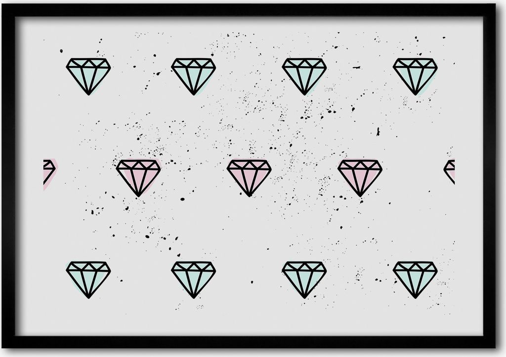 Bild - Bilder - Bilderrahmen - 70 cm x 50 cm - MDF-Rahmen, Wandkunst Diamanten