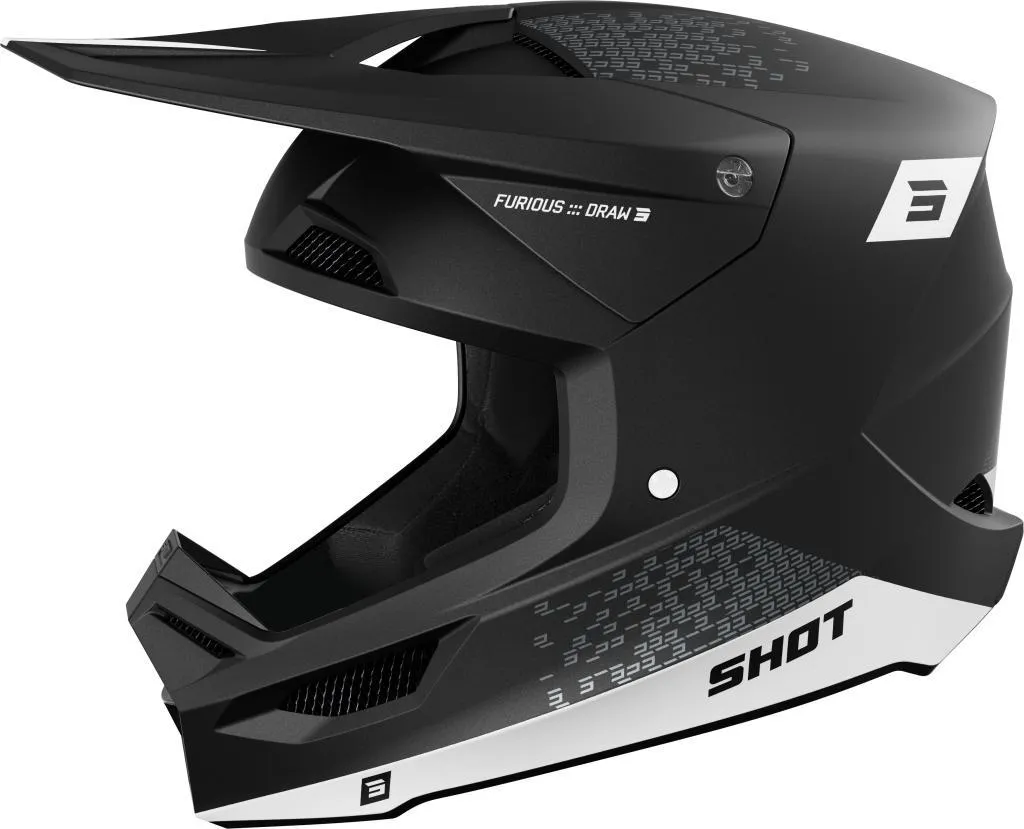 Casque SHOT FURIOUS DRAW MX Blanc Mat Taille XL pour Moto Cross Enduro