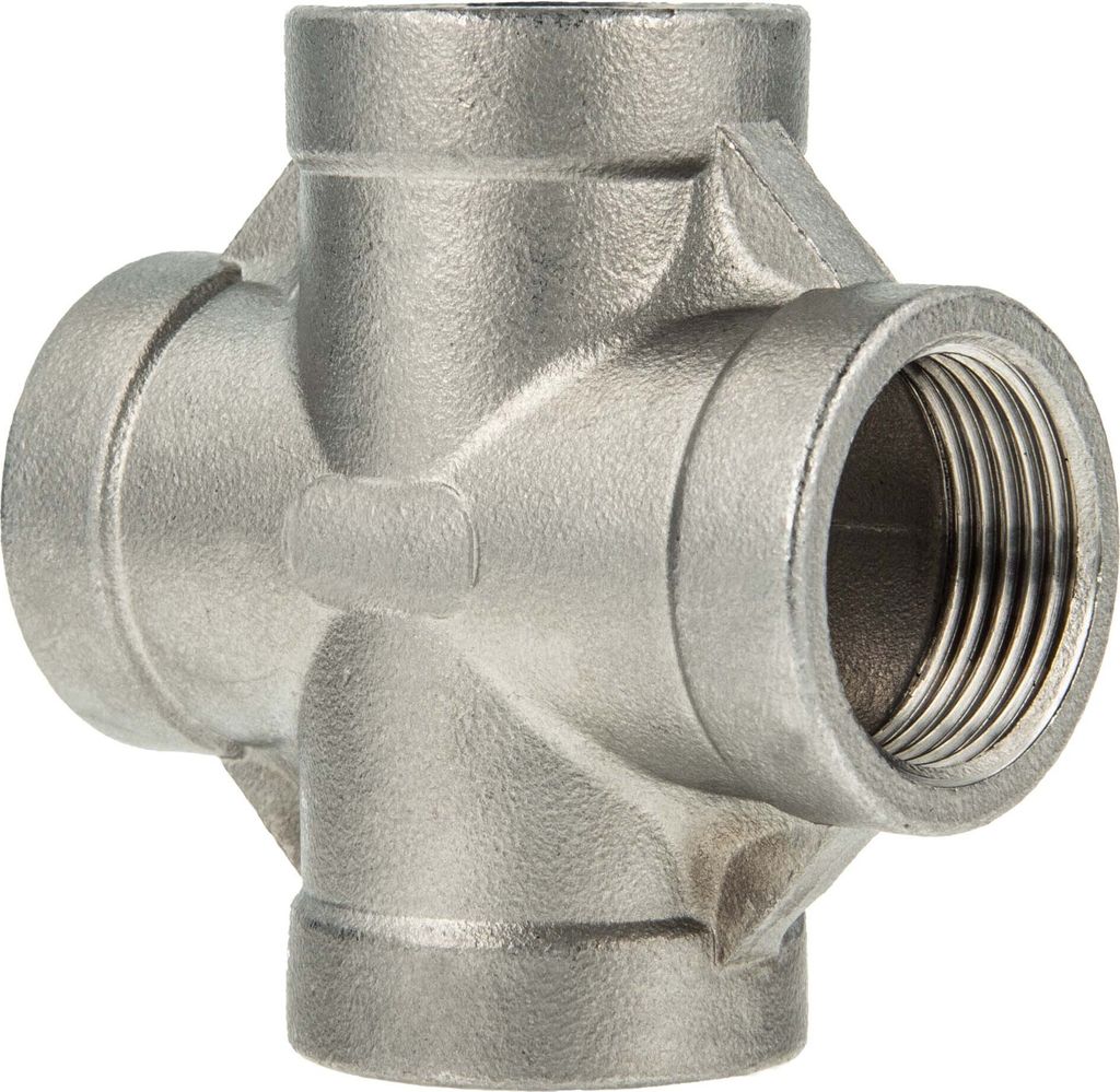 tecuro Kreuzstück Edelstahl V4A (AISI 316), allseitig IG 1 1/4 Zoll