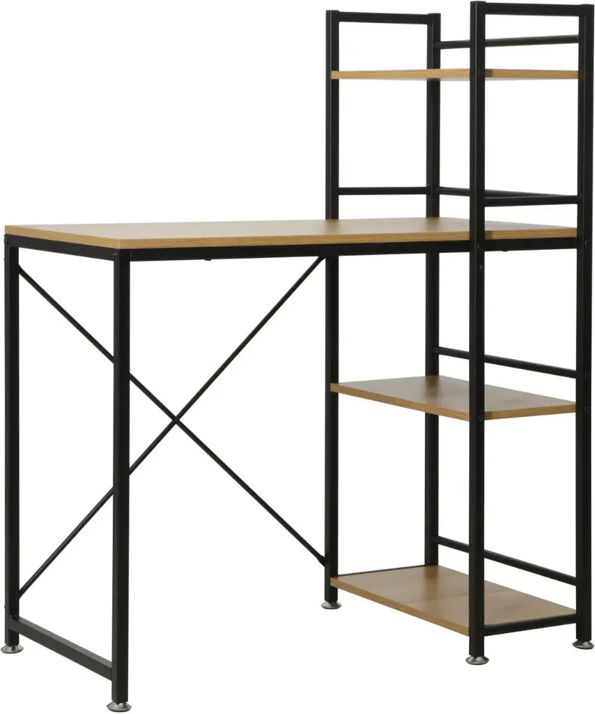 Bureau de travail scandinave ACHIL coloris chêne et noir pour adulte