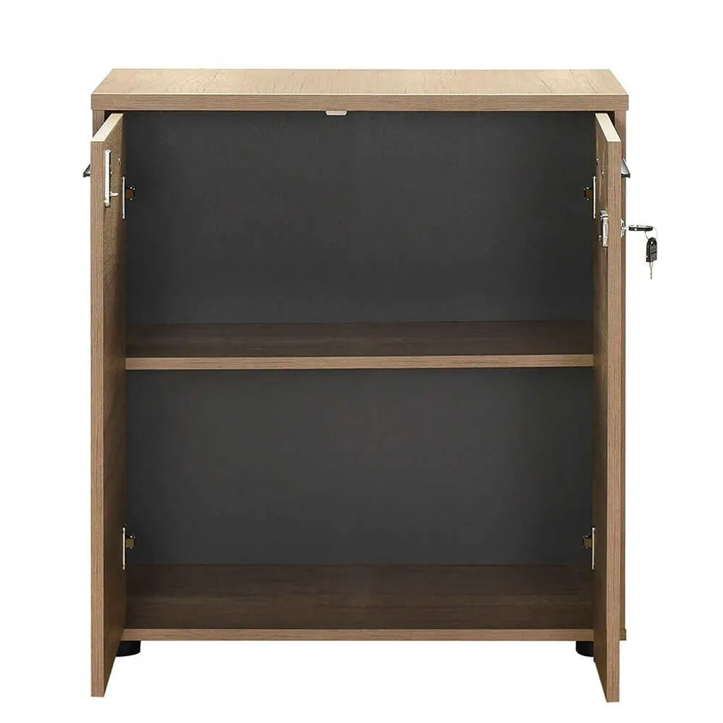 Bibliothèque robuste mélaminé chêne 76cm design compact et durable