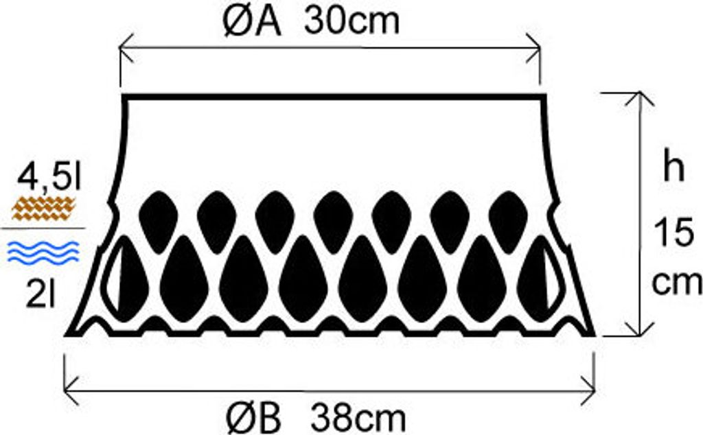 Plastia Grabvase Roseta 1 Liter – Mit Sockelgewicht (1,4 Kg), Braun, Höhe 30 Cm, Für Stabile Blumenarrangements
