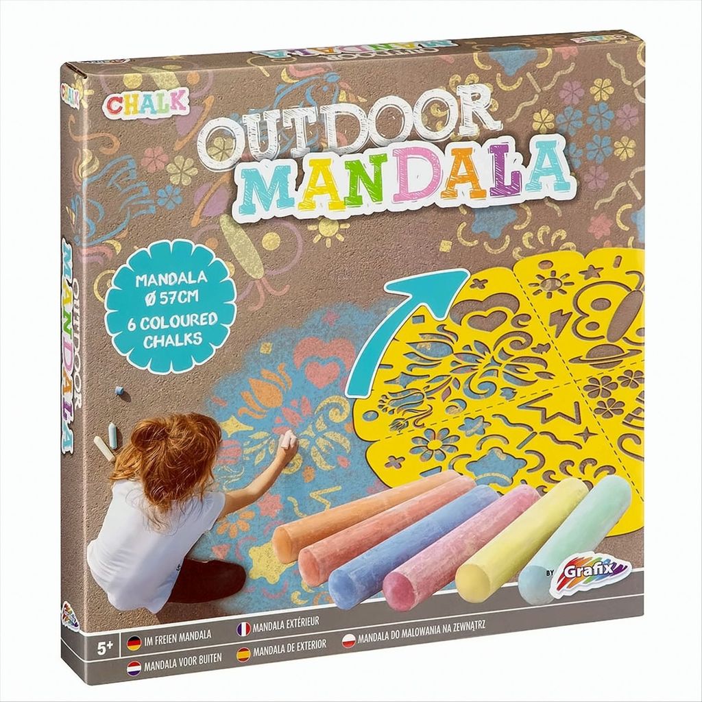 Maľba kriedovou mandalou 57 cm D so 6 kriedovými ceruzkami Obrázok produktu 