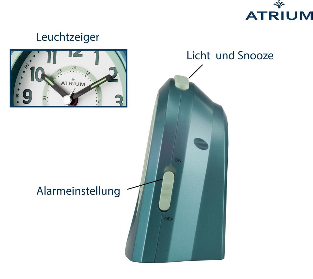 Kinderwecker Analog Quarz mit Licht, Snooze, leise - Produktbild 