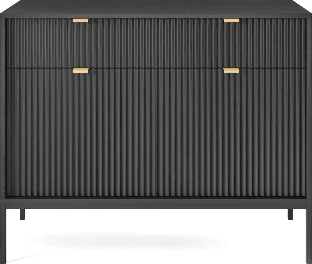 Commode de Chambre NOVA 104 cm Noire - Idéal Rangement Vêtements
