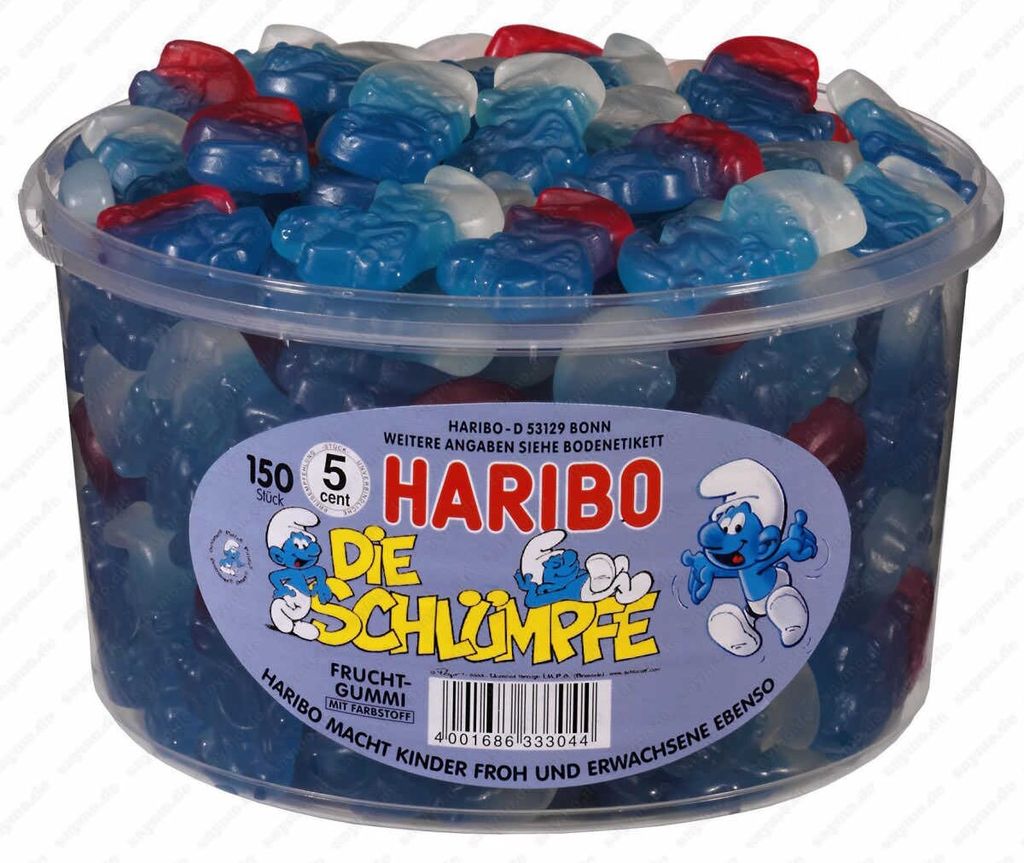 Haribo I Puffi vegetariani Confezione da 150 pezzi 1,2 kg Immagine del prodotto 