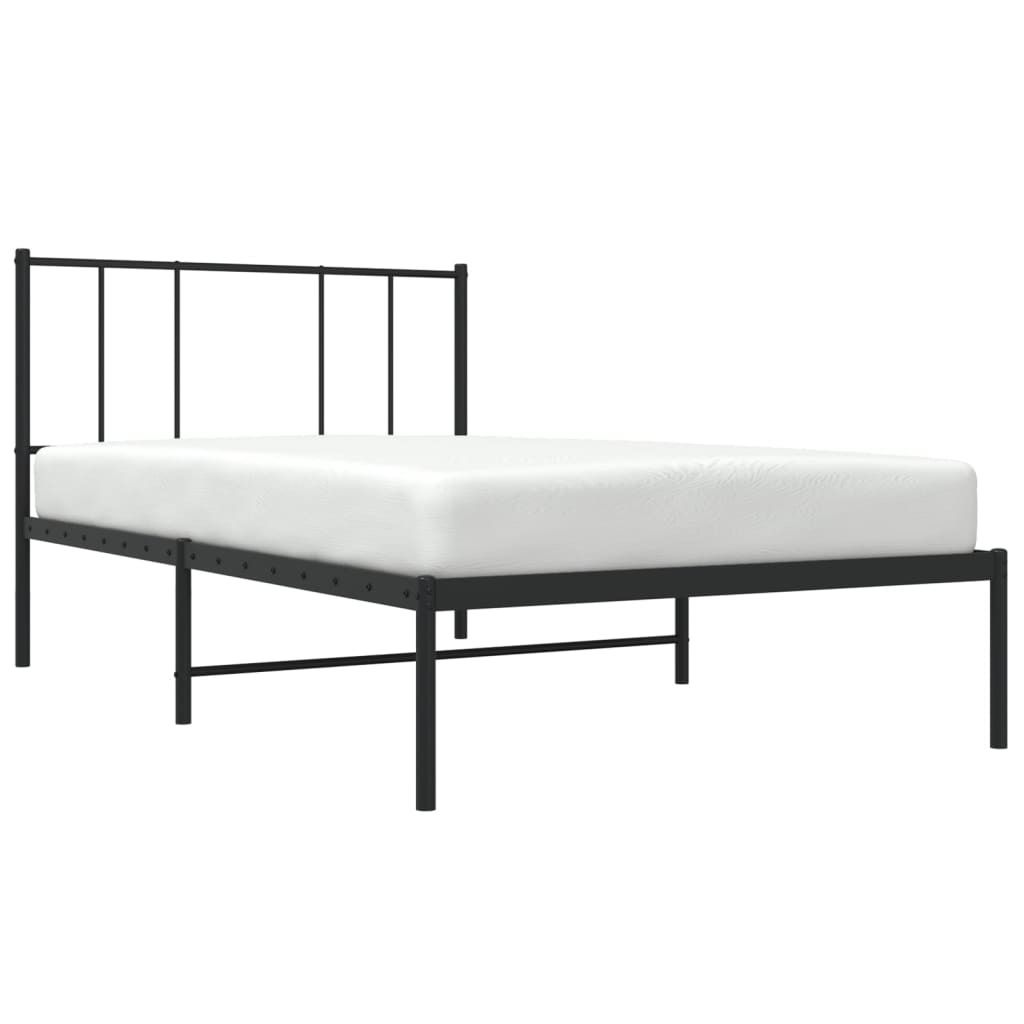 "im Sonderangebot"Bettgestell - CLORIS - Einzelbett - mit Kopfteil Metall Schwarz 75x190 cm - Einfache Montage - - NeuMöbel6244011