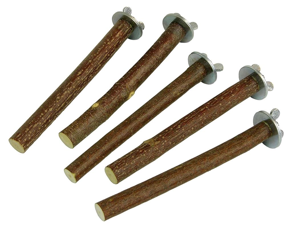 5 Sitzstangen für Vögel aus Naturholz, 14 cm lang | Geeignet für Wellensittiche, Finken, Nymphensittiche, Papageien und andere
