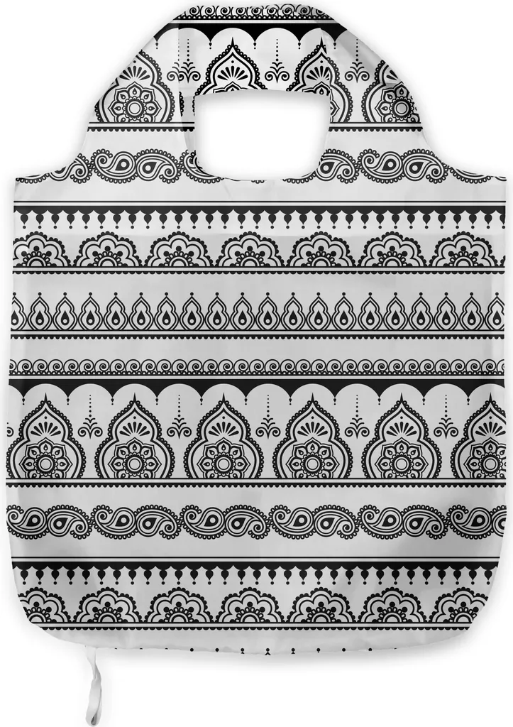 Borsa Spesa ABAKUHAUS - Disegno Etnico Tattoo - Lavabile e Resistente