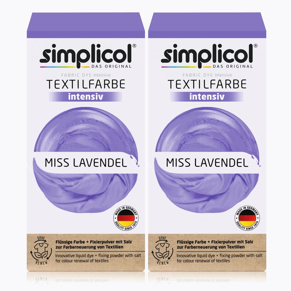 Simplicol Textilfarbe intensiv Miss Lavendel Flüssigfarbe, Produktbild 