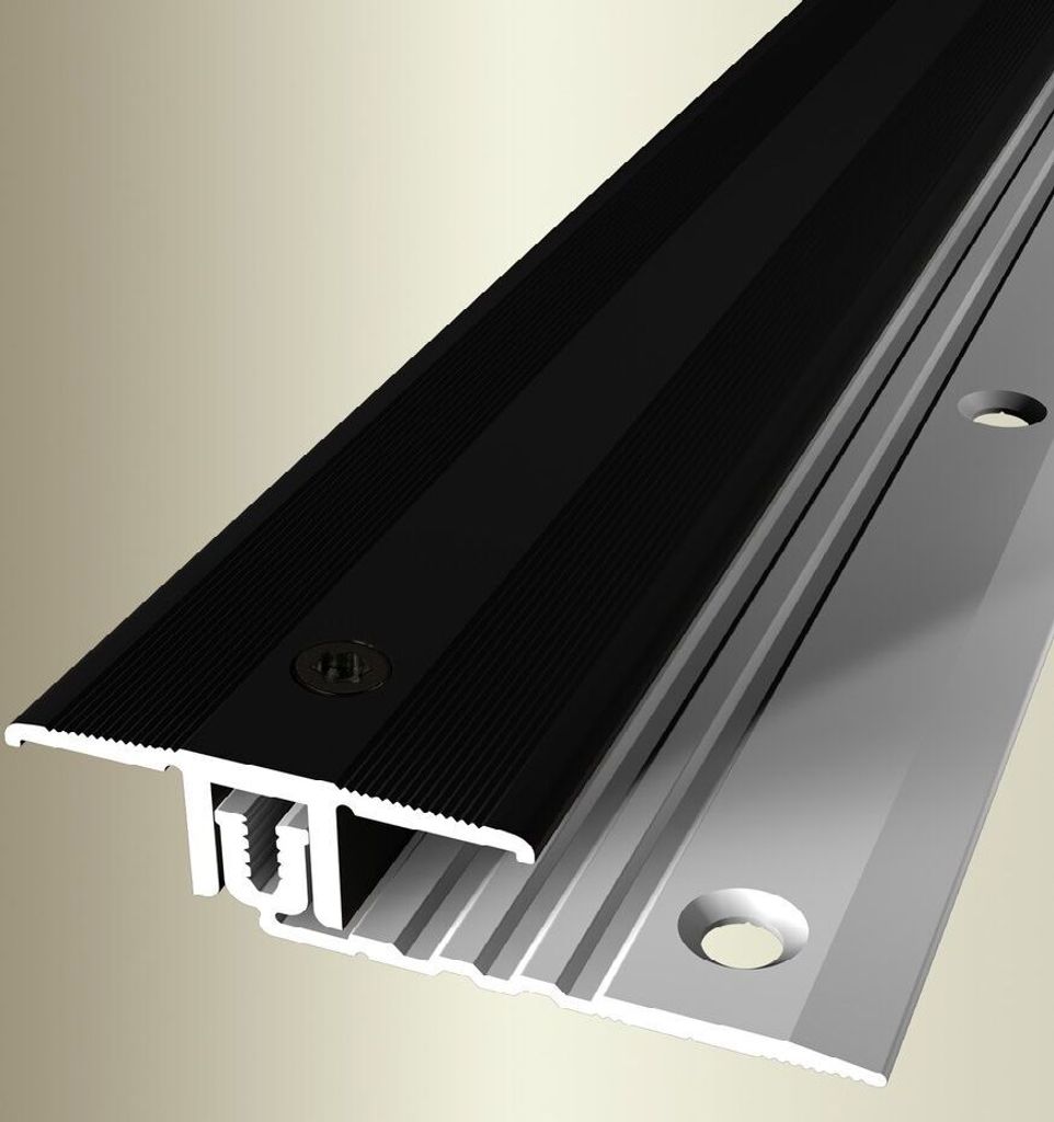 PROVISTON | Übergangs- & Ausgleichsprofil | Aluminium | 34 x 1000 mm | Schwarz | Bodenprofil | Metallprofil | Übergangsschiene