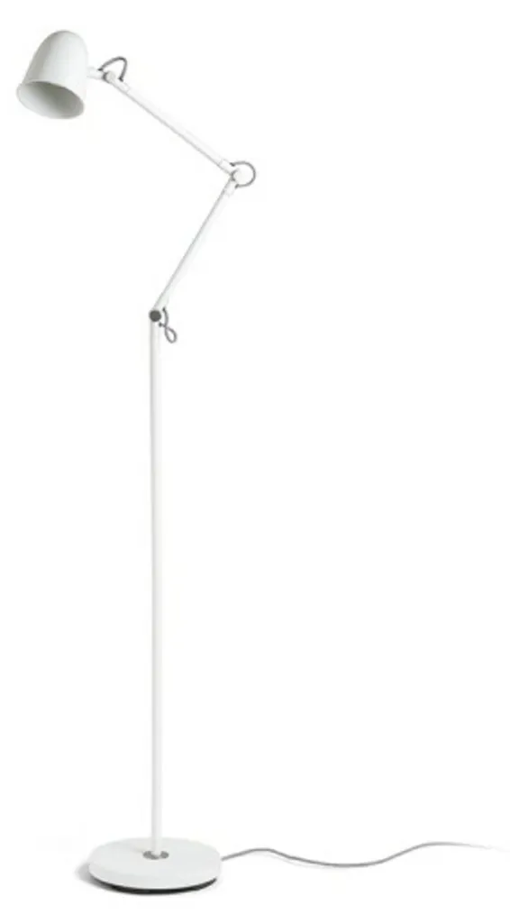 Lampadaire DANNY blanc mat nickel E14 : éclairage doux anti-reflet