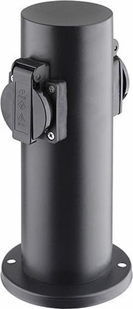Záhradný stĺpik IP44 2 zásuvky SOLIGHT PG10B čierny valec Obrázok produktu 