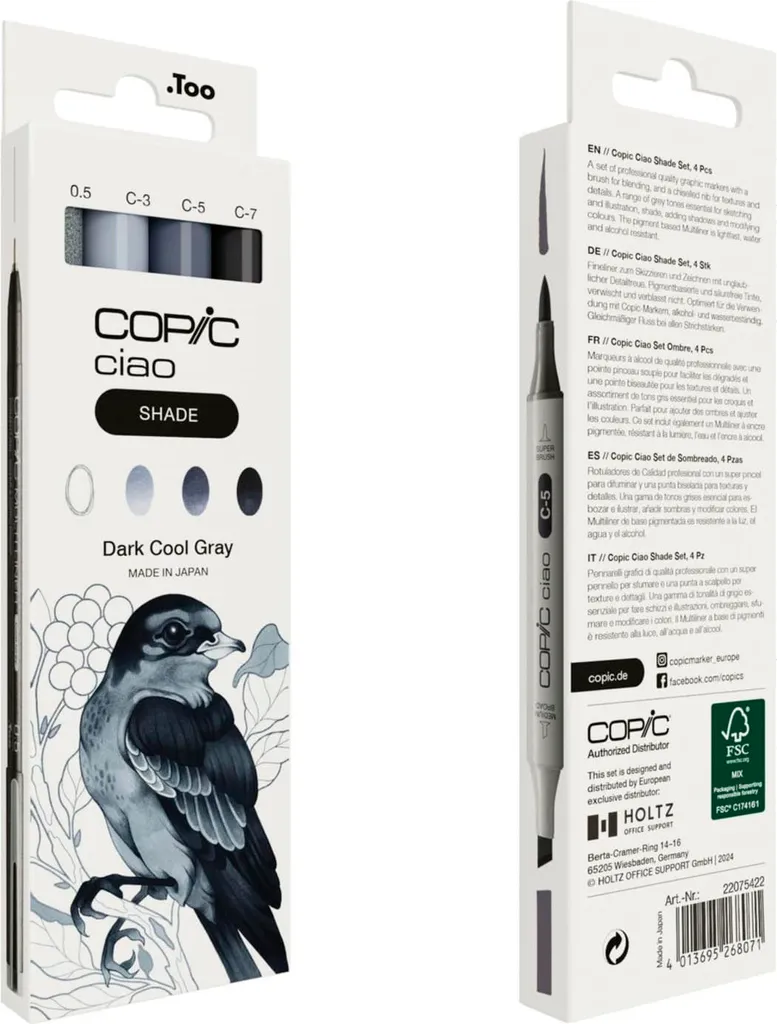 Offerta Set Copic Ciao Grigio Scuro Freddo - 3+1 Marker Professionali - 10