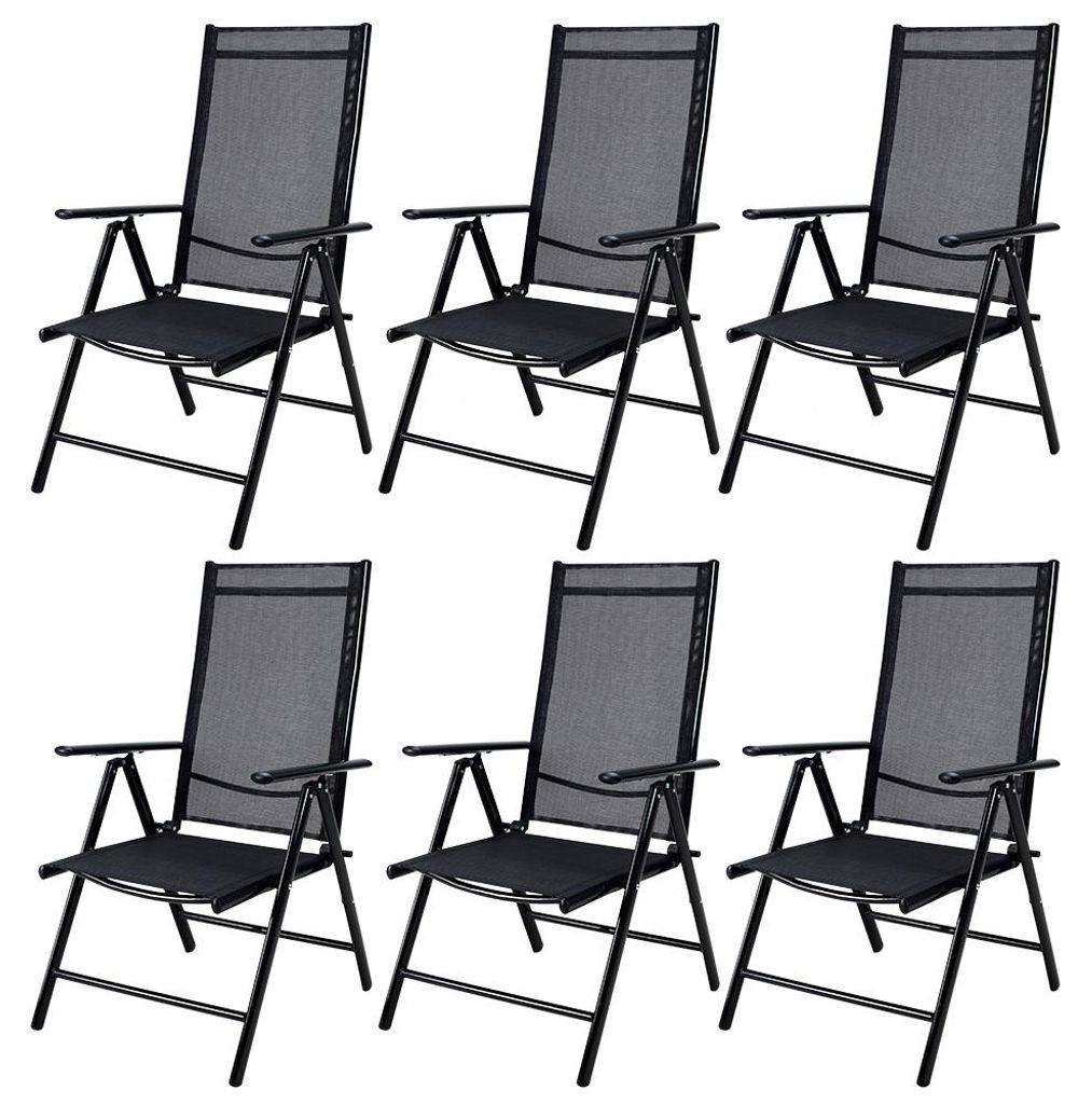 CASARIA® 6x Chaises de jardin pliantes aluminium 120kg Image du produit 