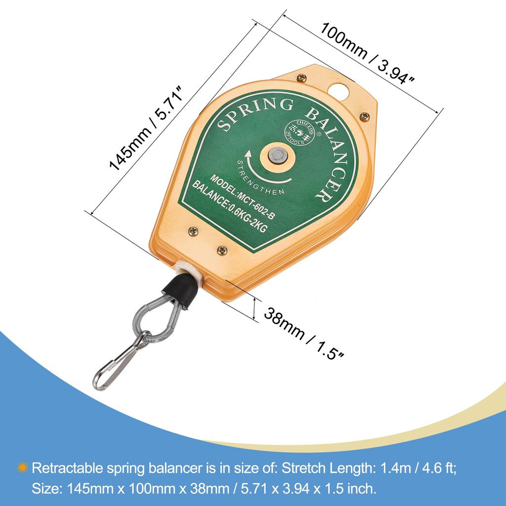 Einziehbar Federzug Werkzeughalter Aufh?ngevorrichtung 1.3-4.4lbs (0.6-2kg) 1.4 Meter Dehnungsl?nge fš¹r Flie?band mit Montagezubeh?r