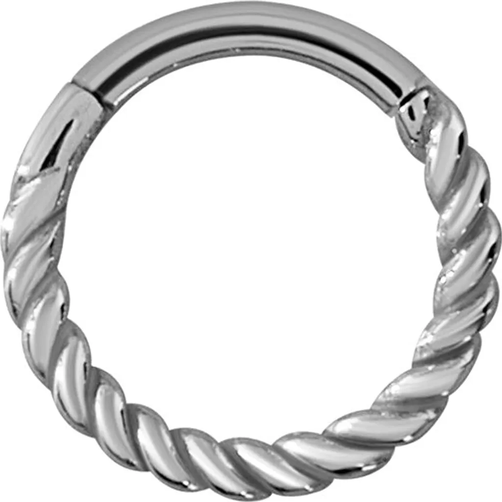 Karisma Anello Segmento Cerniera 1.2x8mm Acciaio - Piercing Argento