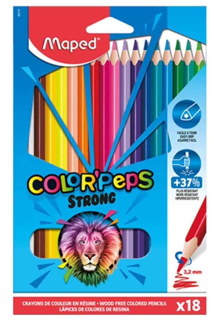 Maped Dreikant-Buntstifte COLOR'PEPS STRONG 18er Kartonetui