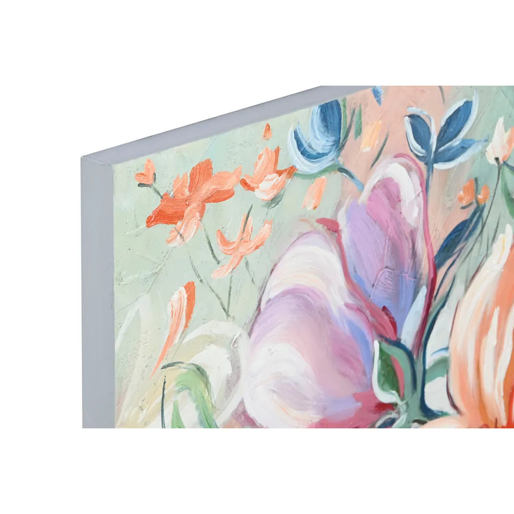 Tableau Fleurs Shabby Chic Grand Format 100x80 cm - Lot de 2 Toiles
