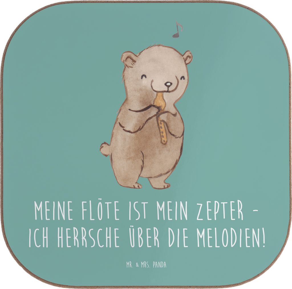 Mr. & Mrs. Panda Tischschoner Flötenzauber - Meeresbrise - Geschenk, Flötist, Windinstrument, Musik, Musikinstrument, Lernen, bieruntersetzer, Me...