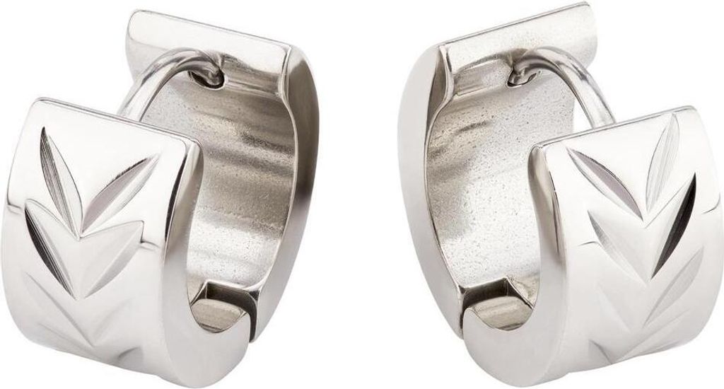 Creolen Diamantschliff Silber aus Edelstahl Uni
