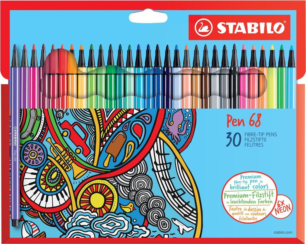 Prémiové fixky - STABILO Pen 68 - balenie 30 kusov - s 30 Obrázok produktu 