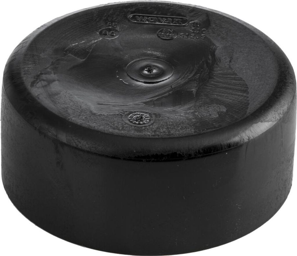 PEHD-eindstuk 110mm S12.5, kort, zwart, QS (Quick Stream) Productafbeelding 