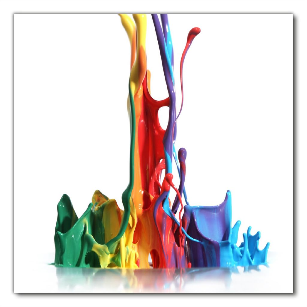 Wallario selbstklebende Möbelfolie/ Tischdecke für Innen und Außen, Größe: 50 x 50 cm - Farbklecks von links - Bunte Farben auf Abwegen