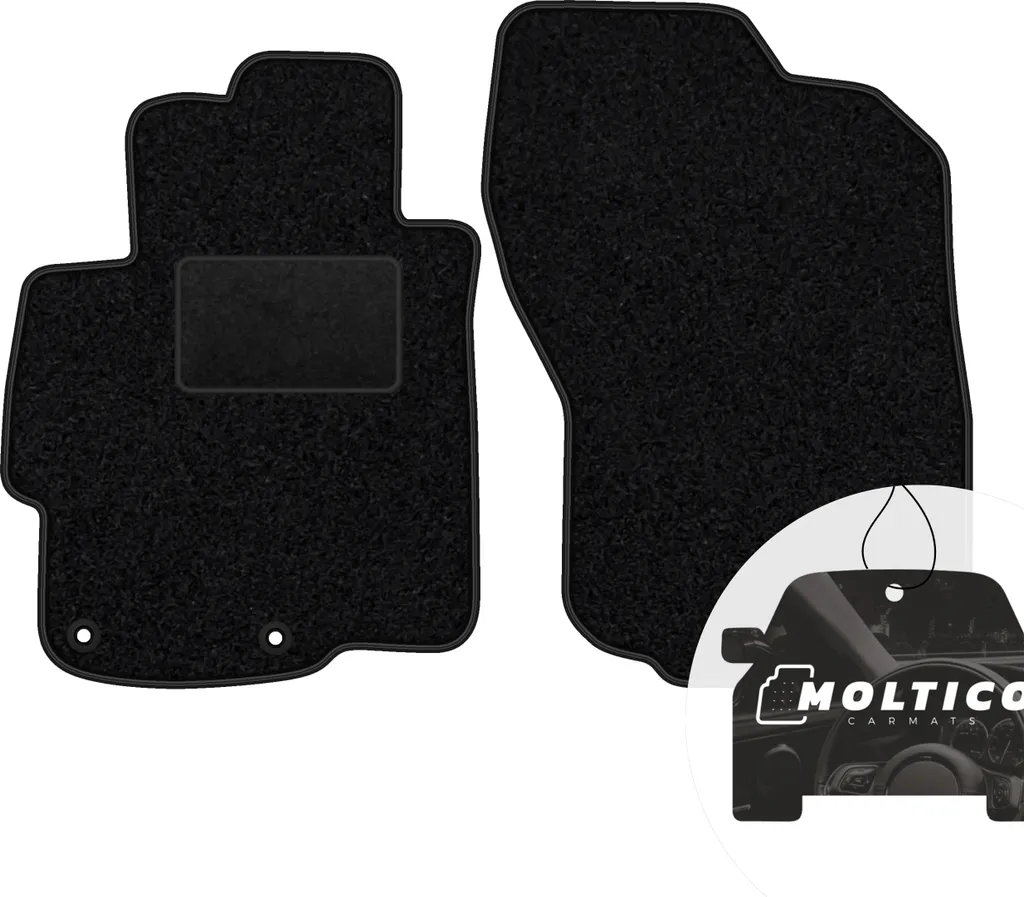 moto-MOLTICO tappetini anteriori auto velours tappetini auto nero set tappetini 2 pezzi adatto per Mitsubishi Lancer 2007-2016
