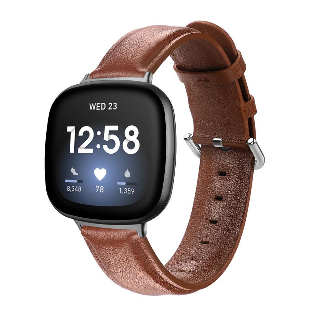 BStrap Leather Lux Armband für Fitbit Versa 3, brown
