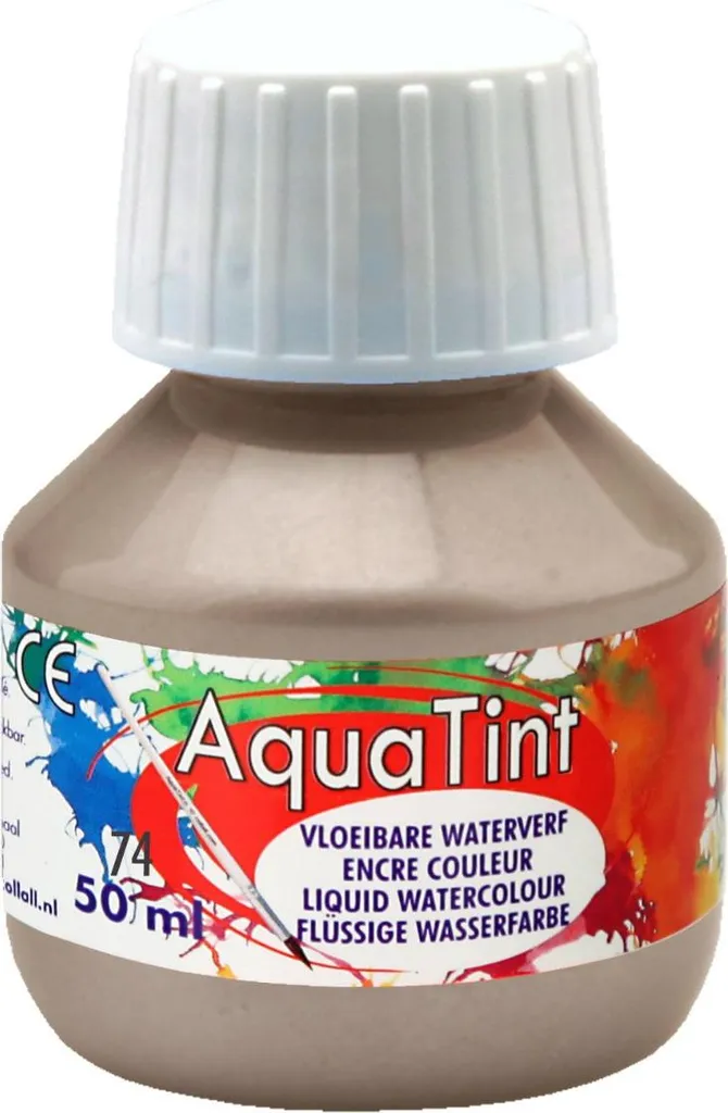AquaTint Peinture à l'Eau Liquide Argent en Flacon de 50 ml pour Arts