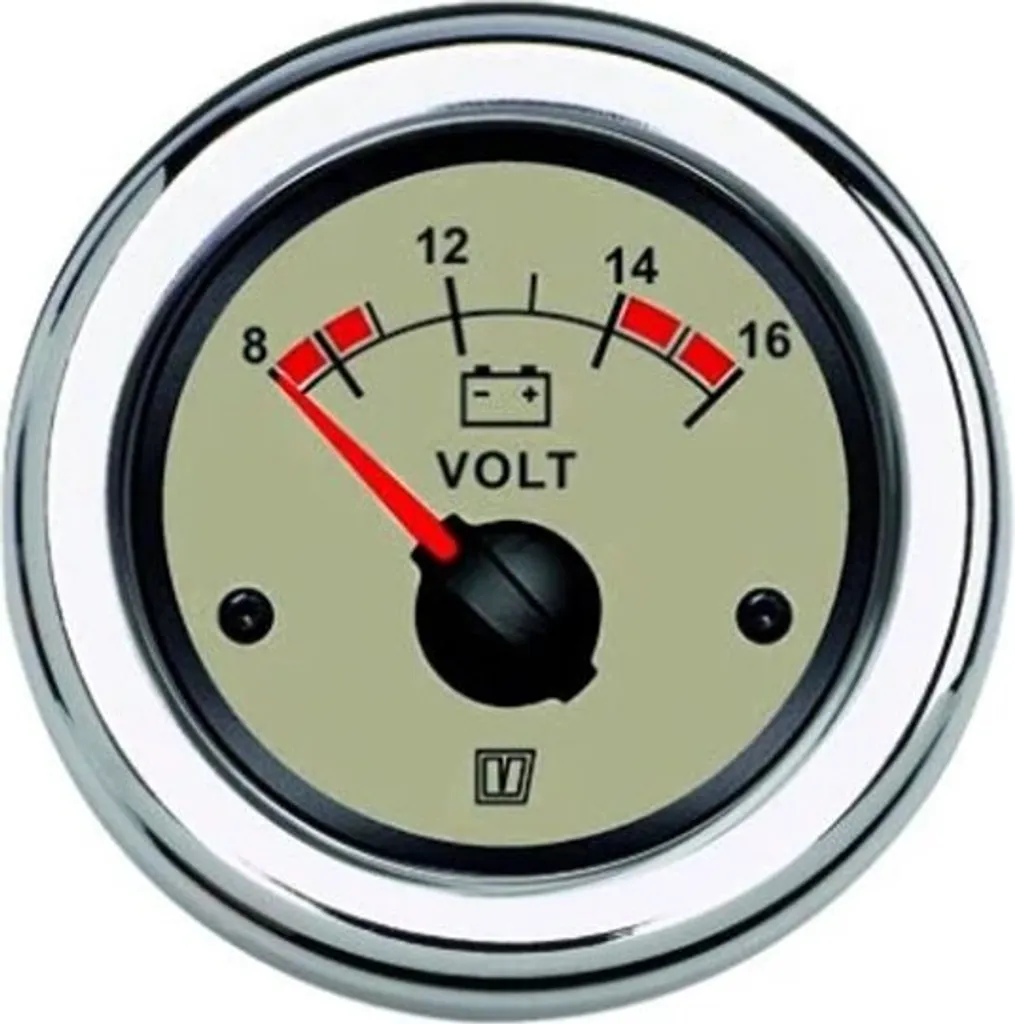 Voltmètre VETUS VLT12N 12V beige cadran rétroéclairé haute visibilité