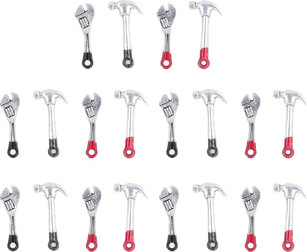20 Stück Puppenhaus-Reparaturwerkzeuge, kleiner Mini-Schraubenschlüssel, Hammer-Set, Miniatur-Simulationswartung
