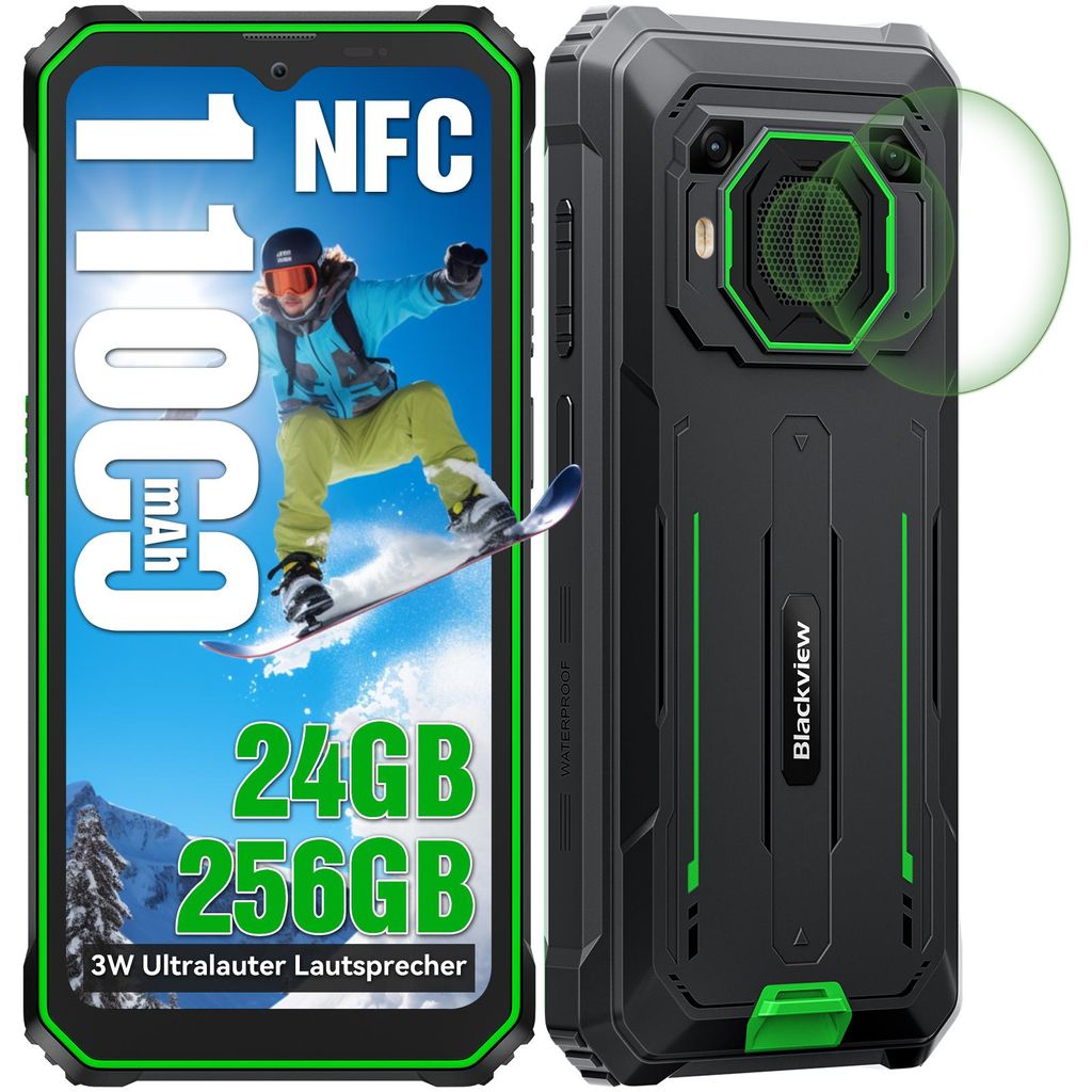 Blackview BV6200 Plus(2025) Outdoor Handy Ohne Vertrag, 11000mAh Akku Android 14 Outdoor smartphone, 24GB+256GB/2TB,98DB Lautsprecher, 6.56" 90Hz,IP69