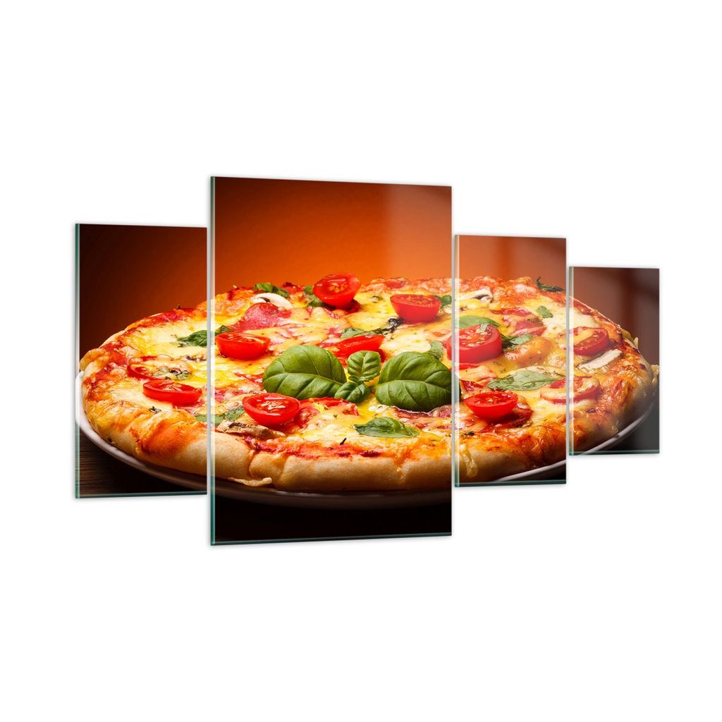 Bilder auf glas - Italien Pizza Tradition Essen - 160x90cm - Glasbilder - Wandbilder - Kunstdruck - zum Aufhängen bereit - Wanddekoration aus Glas...