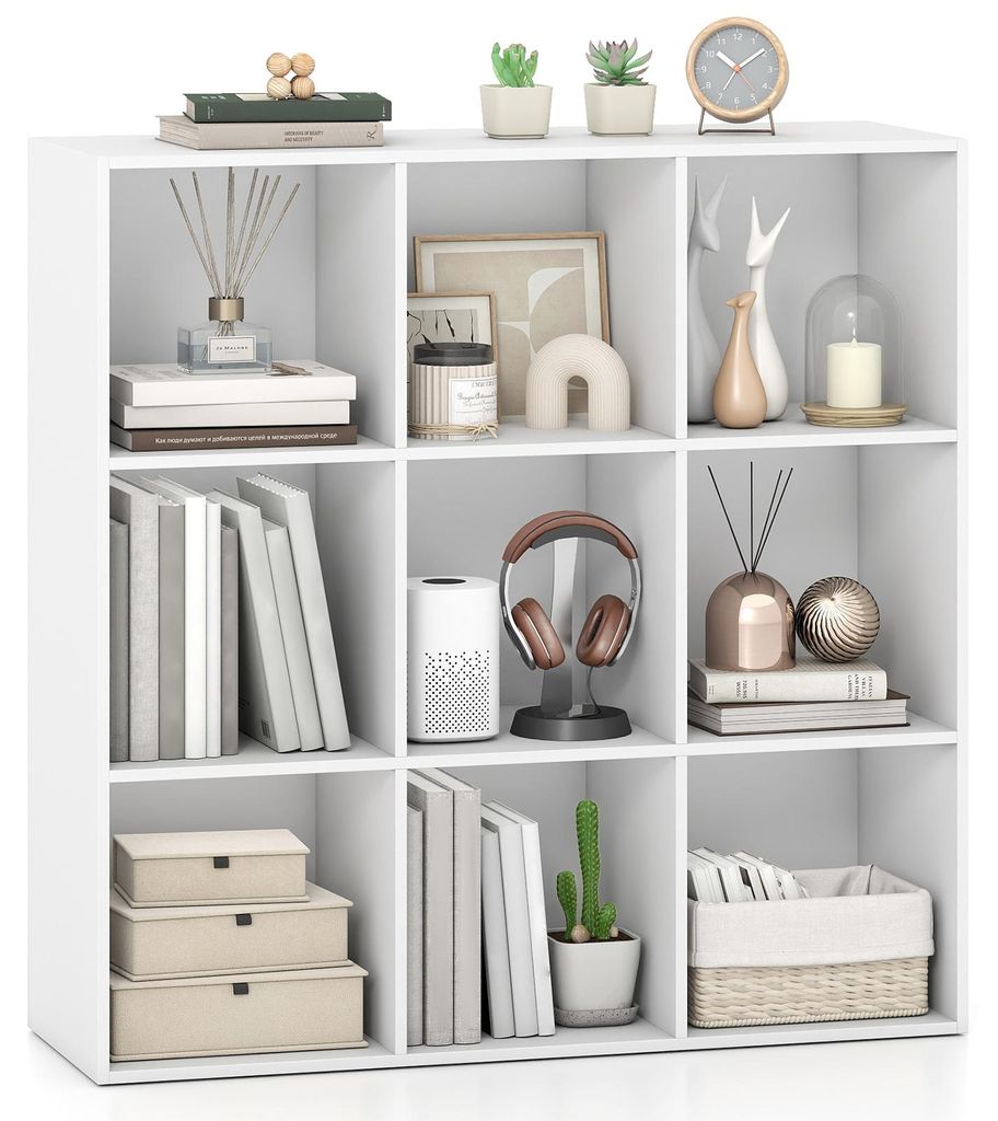 COSTWAY - Libreria in legno, scaffale porta libri con 9 Immagine del prodotto 
