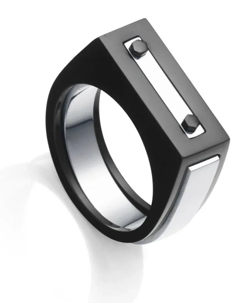 Bague acier amovible 2 en 1 Beat - Modèle 14114A02 robuste en taille 60