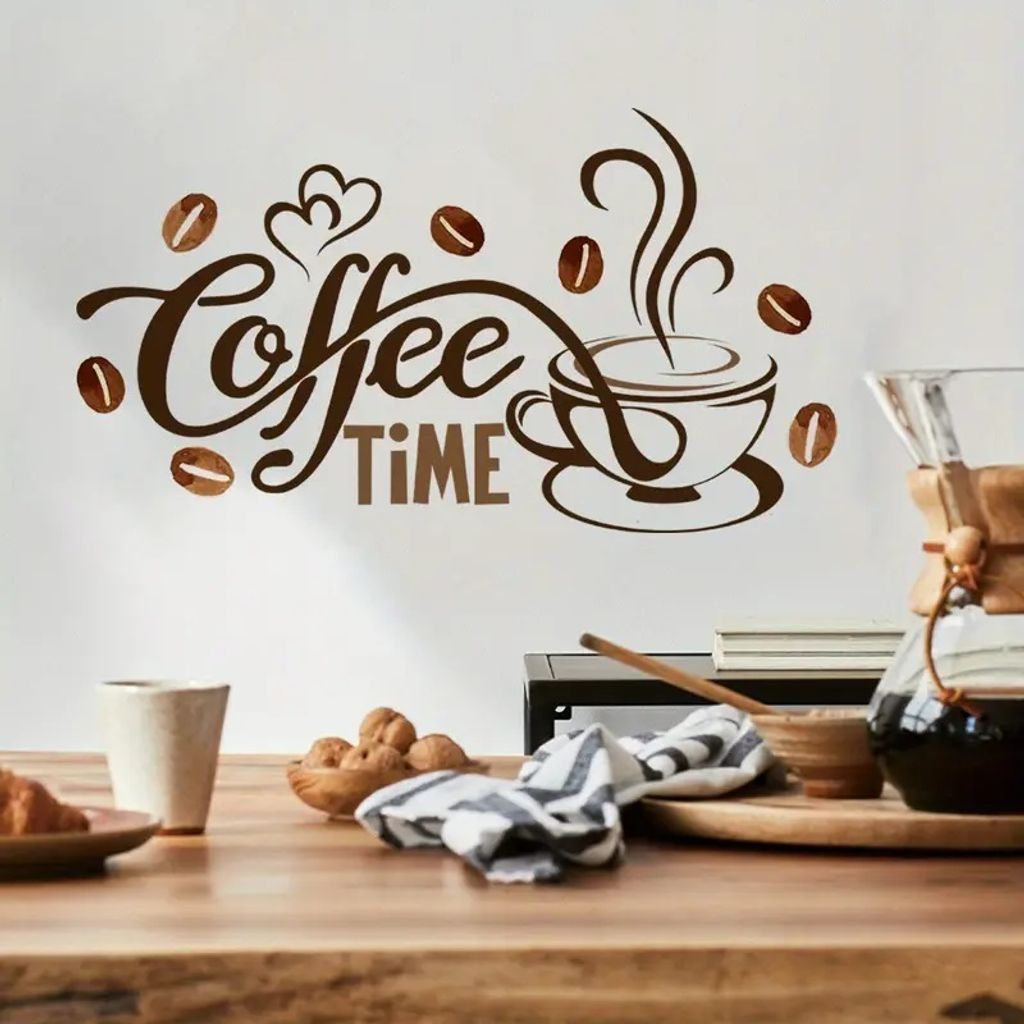 GKA Wandtattoo Tasse Coffee Time Kaffeetasse Wandsticker Produktbild 