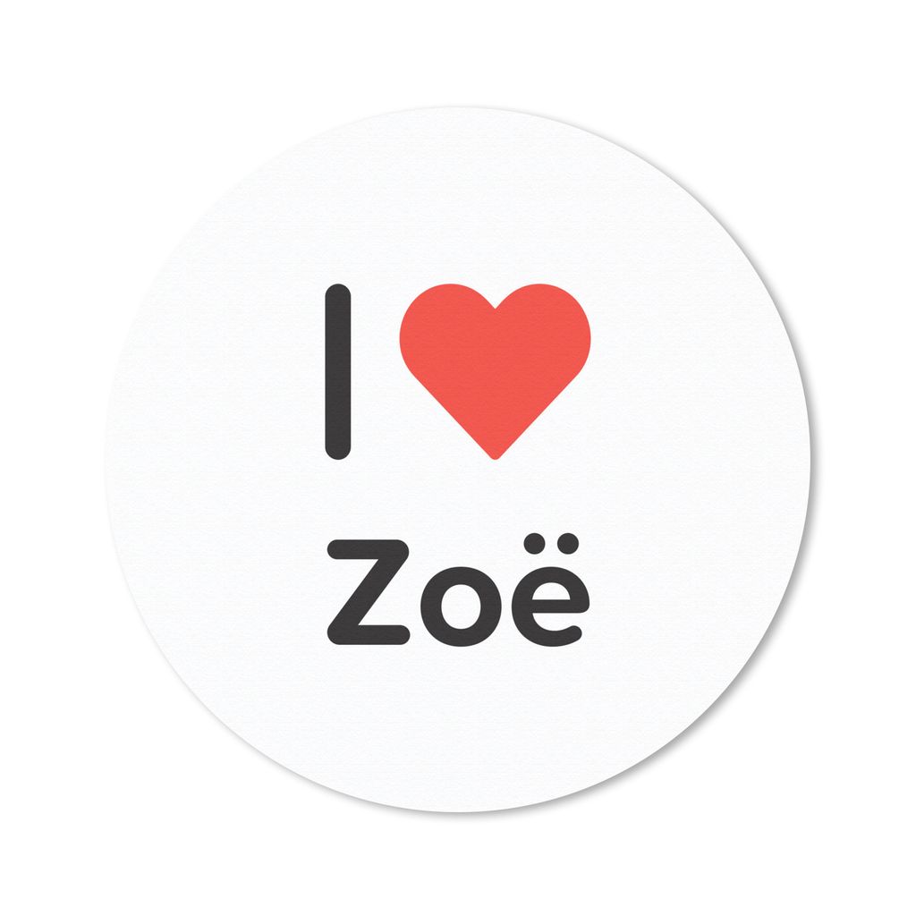 MuchoWow Mauspad Mousepad Ich liebe - Zoë - Mädchen 20x20 cm - Mousepads - Maus Mat - Pad - Mausunterlage - Schreibtischmatte