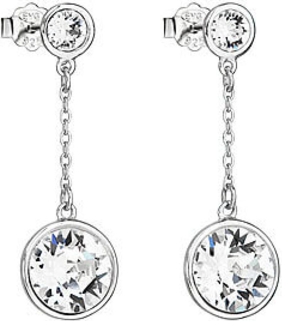 Silver earrings with crystals 31269.1