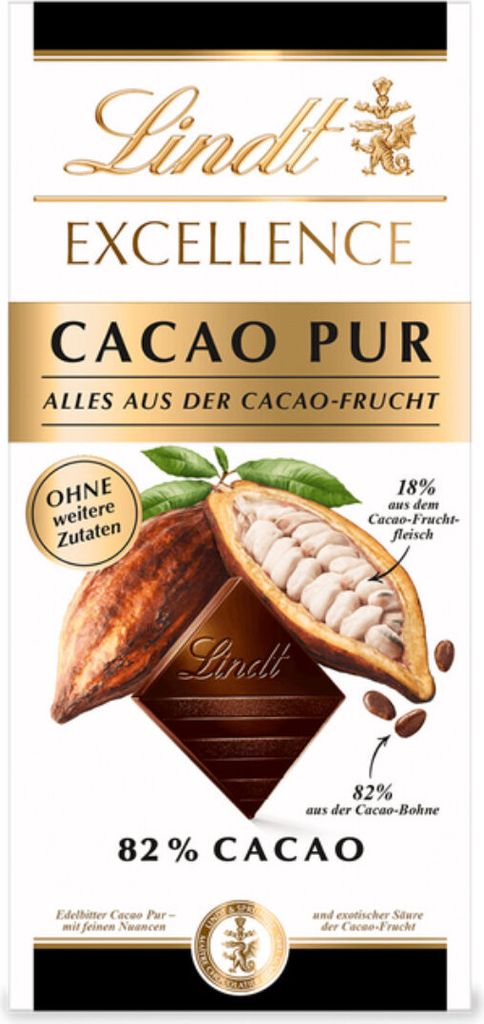 Lindt Excellence Cacao Czysta czekolada z owoców kakaowca Zdjęcie produktu 1