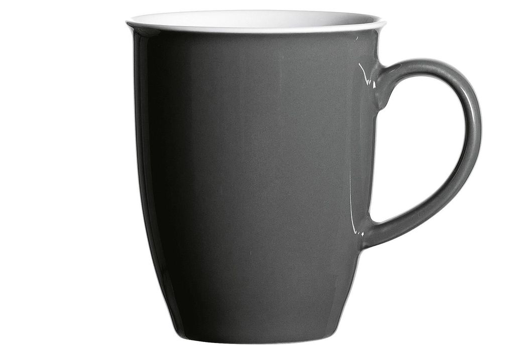 Ritzenhoff & Breker Becher Doppio, Kaffeebecher, Teetasse, Kaffee Tasse, Porzellan, Anthrazit, 320 ml, 430165
