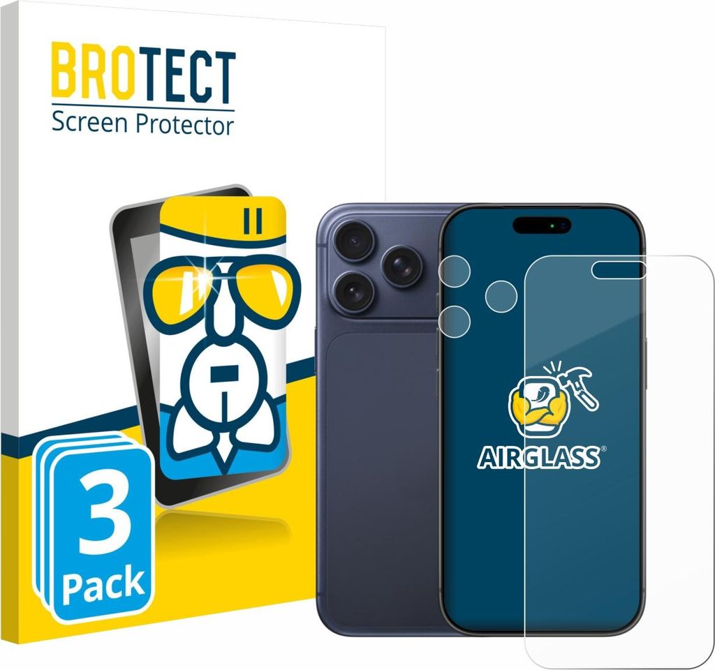 3x BROTECT Schutzglas für Apple iPhone 17 Pro Max (Display+Kamera) Schutzfolie Panzer Folie Glas Display Schutz klar