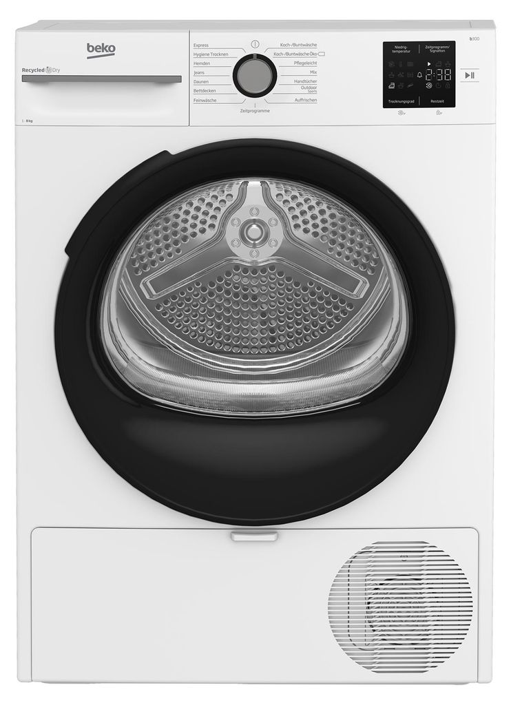 Beko BM3T38220X Wärmepumpentrockner 8kg Knitterschutz Hygienic Drying