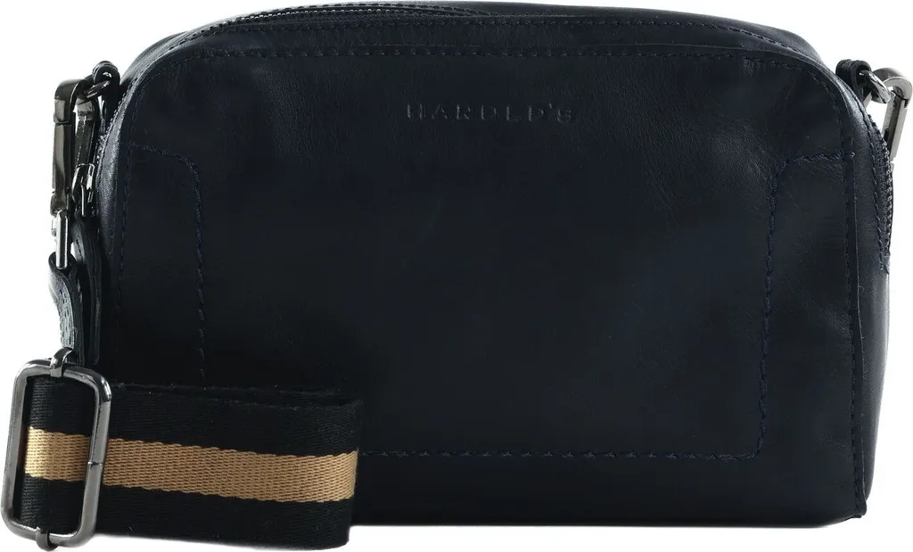 Sac bandoulière Caugio HAROLD'S Cuir de haute qualité Bleu Marine 28cm