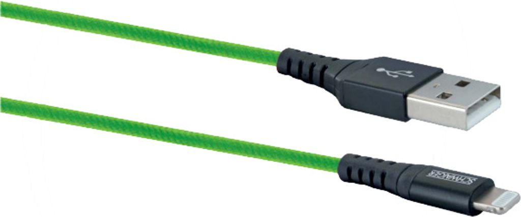 Schwaiger USB-Kabel 2.0 St. A->Apple Lightning 1,20m grün