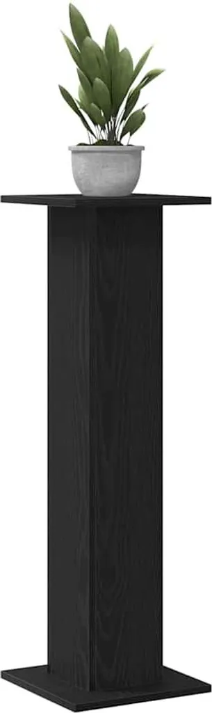 Support de fleurs haut 95 cm noir effet chêne structure stable 2 pcs