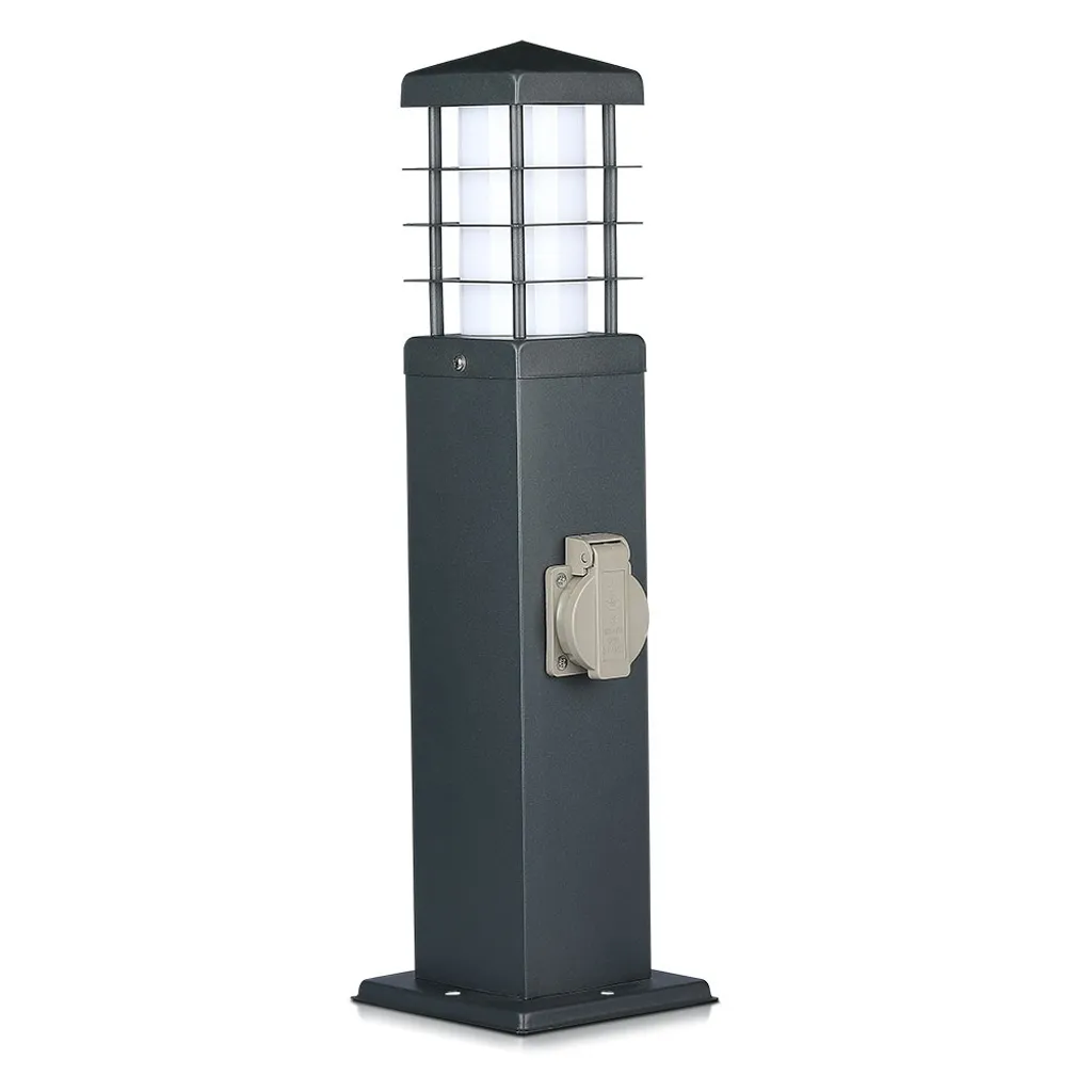 Adaptateur de Jardin 2 Prises IP44 et Douille E27 - Finition Gris Robuste